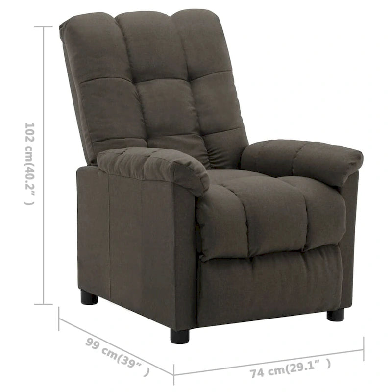 Fauteuil inclinable vidaXL, fauteuil inclinable de loisirs confortable pour home cinéma, en tissu - 29,1 x 38,9 x 40,1