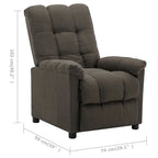 Fauteuil inclinable vidaXL, fauteuil inclinable de loisirs confortable pour home cinéma, en tissu - 29,1 x 38,9 x 40,1
