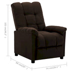 Fauteuil inclinable vidaXL, fauteuil inclinable de loisirs confortable pour home cinéma, en tissu - 29,1 x 38,9 x 40,1