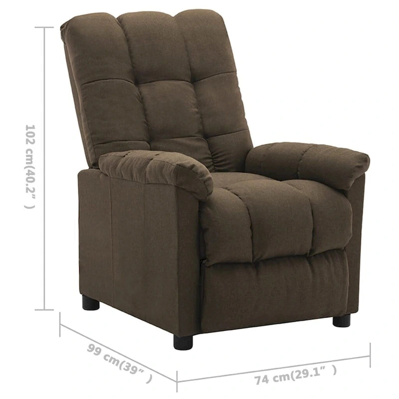 Fauteuil inclinable vidaXL, fauteuil inclinable de loisirs confortable pour home cinéma, en tissu - 29,1 x 38,9 x 40,1