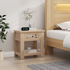 Table d'appoint/de chevet Gymax avec tiroir en bois pour salon/chambre à coucher
