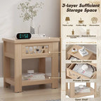 Table d'appoint/de chevet Gymax avec tiroir en bois pour salon/chambre à coucher