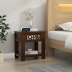 Table d'appoint/de chevet Gymax avec tiroir en bois pour salon/chambre à coucher