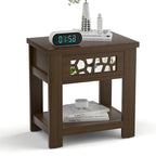 Table d'appoint/de chevet Gymax avec tiroir en bois pour salon/chambre à coucher