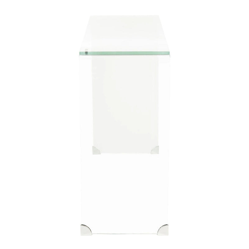 Console en verre dégradé clair/bleu, 43" L x 14" P x 30" H