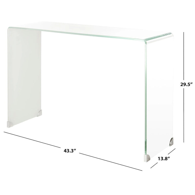 Console en verre dégradé clair/bleu, 43" L x 14" P x 30" H