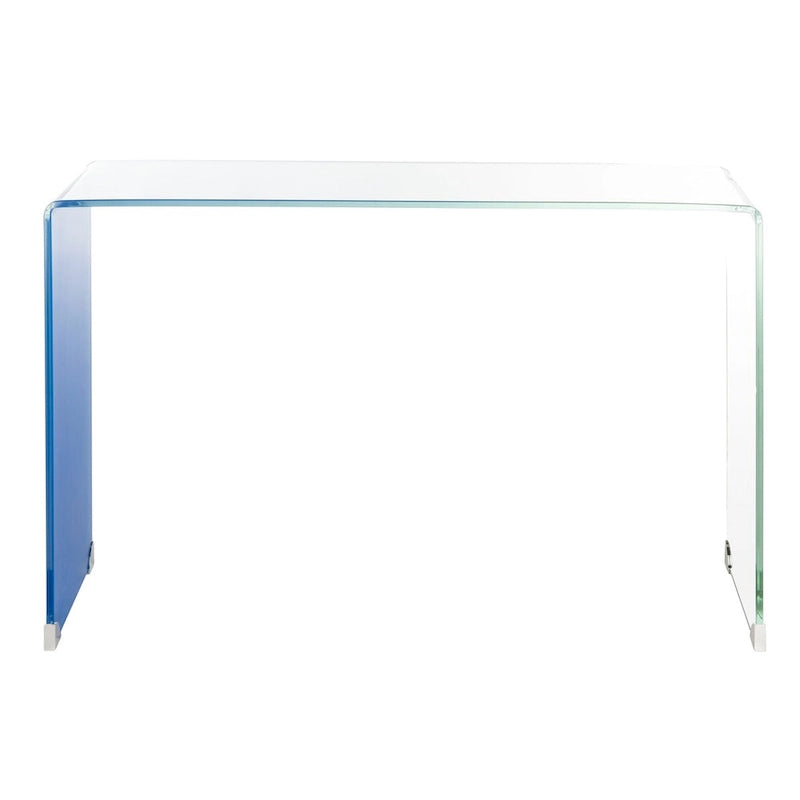 Console en verre dégradé clair/bleu, 43" L x 14" P x 30" H