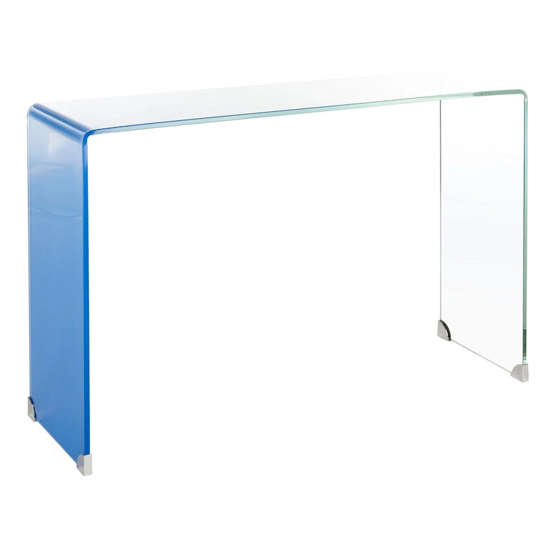 Console en verre dégradé clair/bleu, 43" L x 14" P x 30" H