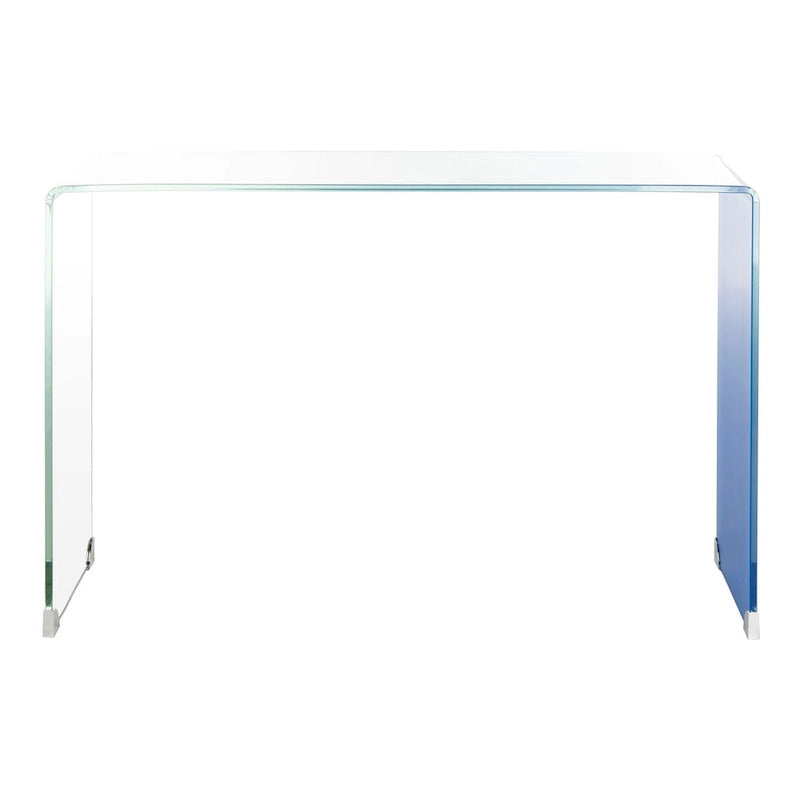 Console en verre dégradé clair/bleu, 43" L x 14" P x 30" H