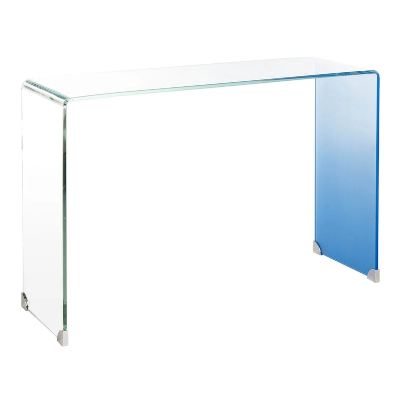 Console en verre dégradé clair/bleu, 43" L x 14" P x 30" H