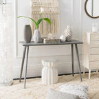Table console de milieu de siècle brun clair / gris ardoise / blanc vintage pour 1 personne | 119 cm (L) × 41 cm (P) × 81 cm (H)