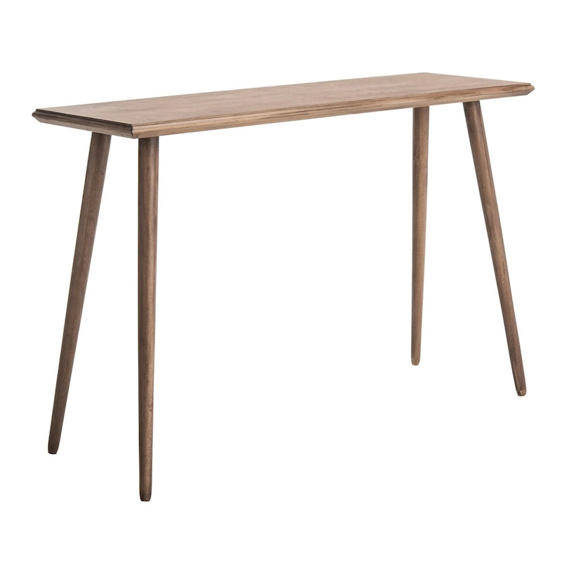 Table console de milieu de siècle brun clair / gris ardoise / blanc vintage pour 1 personne | 119 cm (L) × 41 cm (P) × 81 cm (H)