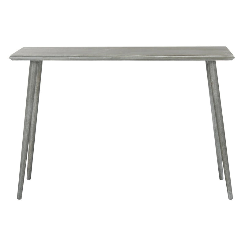 Table console de milieu de siècle brun clair / gris ardoise / blanc vintage pour 1 personne | 119 cm (L) × 41 cm (P) × 81 cm (H)