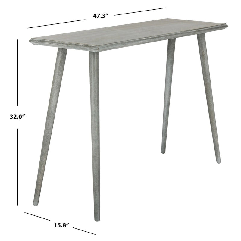 Table console de milieu de siècle brun clair / gris ardoise / blanc vintage pour 1 personne | 119 cm (L) × 41 cm (P) × 81 cm (H)