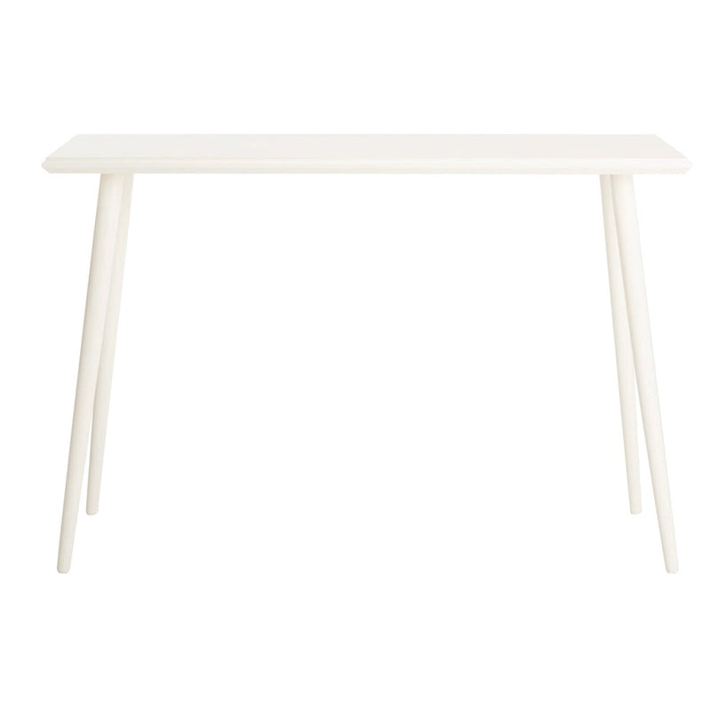 Table console de milieu de siècle brun clair / gris ardoise / blanc vintage pour 1 personne | 119 cm (L) × 41 cm (P) × 81 cm (H)