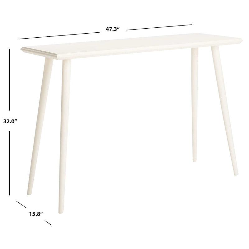 Table console de milieu de siècle brun clair / gris ardoise / blanc vintage pour 1 personne | 119 cm (L) × 41 cm (P) × 81 cm (H)