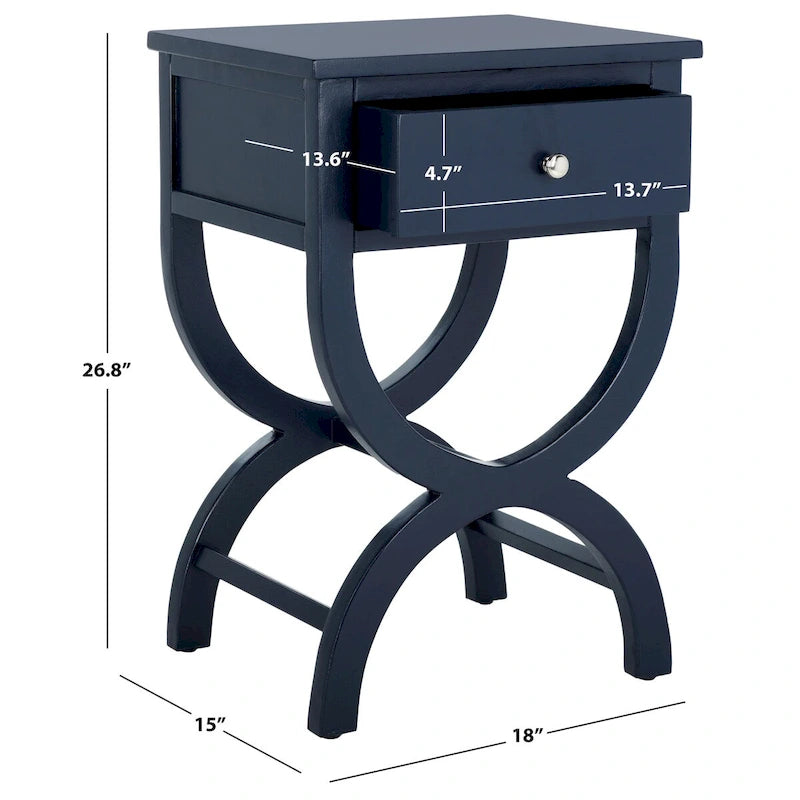 SAFAVIEH Liller Table de chevet à 1 tiroir (entièrement assemblée) - 18 L x 15 P x 27 H - 18Lx15Px27H
