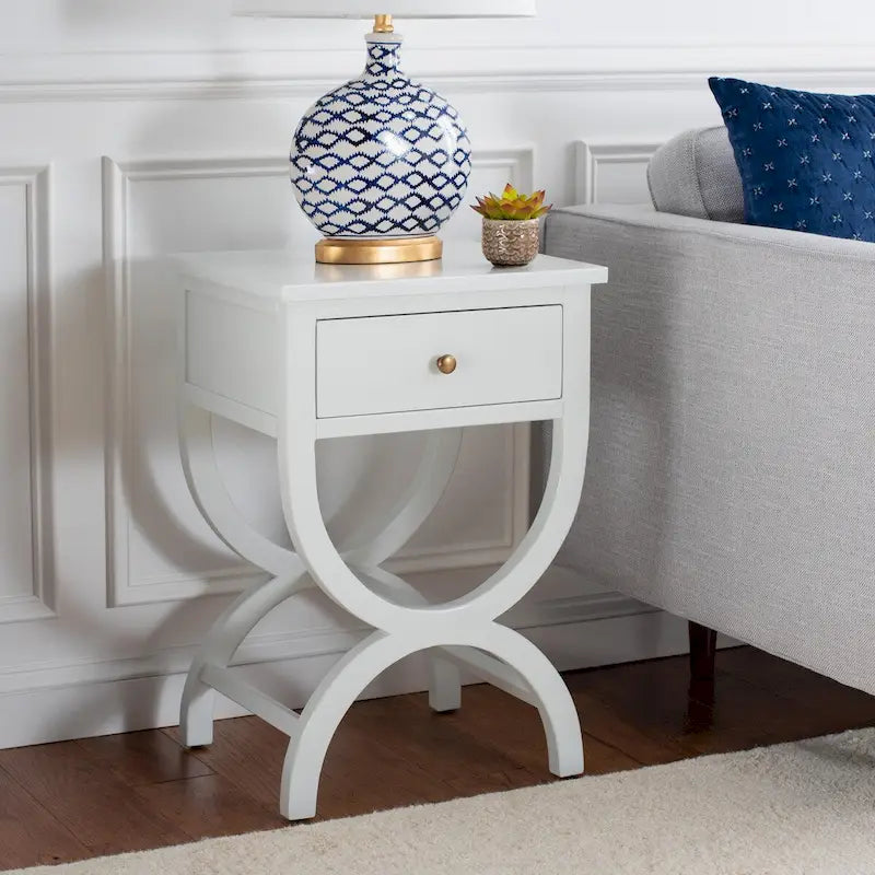 SAFAVIEH Liller Table de chevet à 1 tiroir (entièrement assemblée) - 18 L x 15 P x 27 H - 18Lx15Px27H
