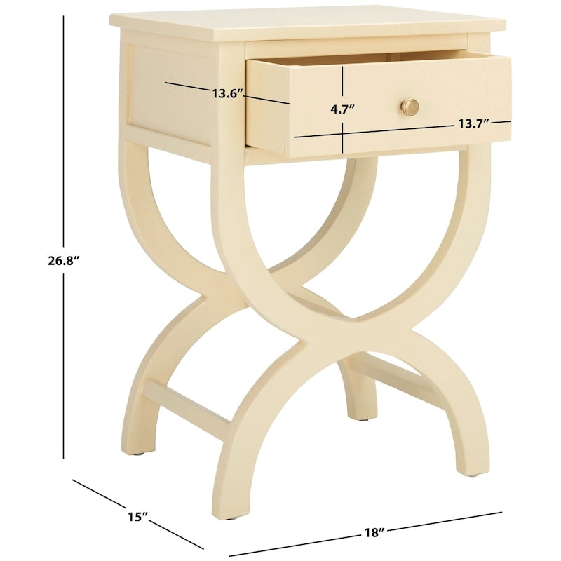 SAFAVIEH Liller Table de chevet à 1 tiroir (entièrement assemblée) - 18 L x 15 P x 27 H - 18Lx15Px27H
