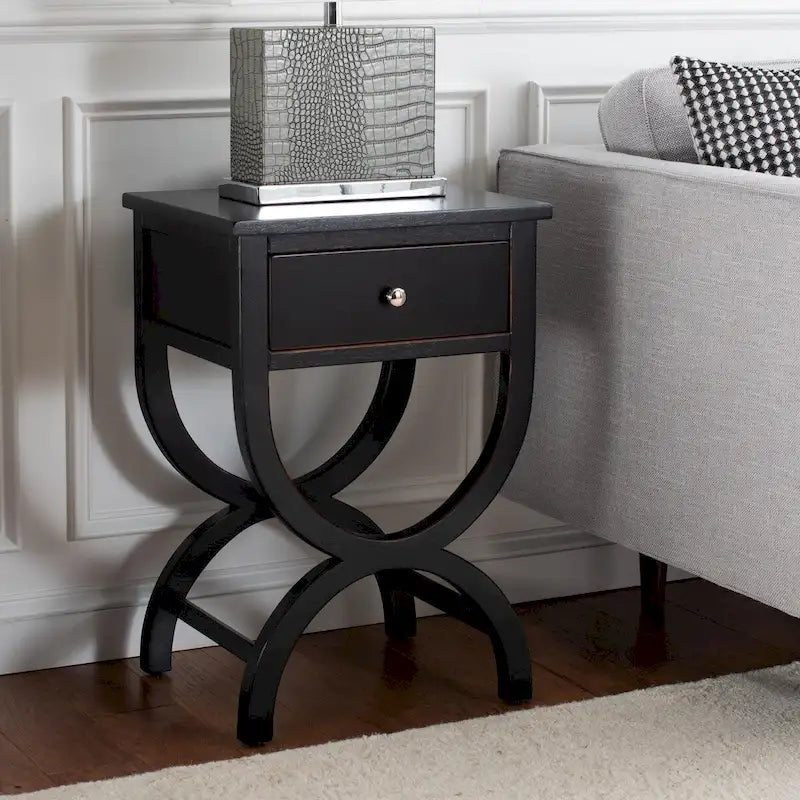 SAFAVIEH Liller Table de chevet à 1 tiroir (entièrement assemblée) - 18 L x 15 P x 27 H - 18Lx15Px27H