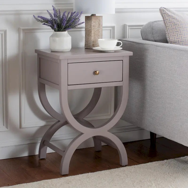 SAFAVIEH Liller Table de chevet à 1 tiroir (entièrement assemblée) - 18 L x 15 P x 27 H - 18Lx15Px27H
