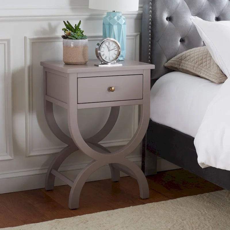 SAFAVIEH Liller Table de chevet à 1 tiroir (entièrement assemblée) - 18 L x 15 P x 27 H - 18Lx15Px27H