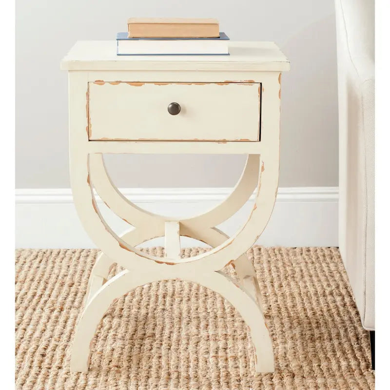 SAFAVIEH Liller Table de chevet à 1 tiroir (entièrement assemblée) - 18 L x 15 P x 27 H - 18Lx15Px27H
