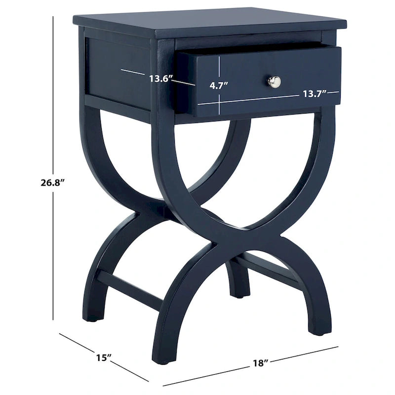 SAFAVIEH Liller Table de chevet à 1 tiroir (entièrement assemblée) - 18 L x 15 P x 27 H - 18Lx15Px27H