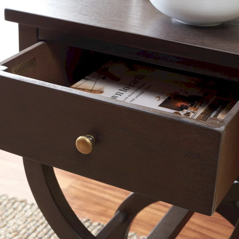 SAFAVIEH Liller Table de chevet à 1 tiroir (entièrement assemblée) - 18 L x 15 P x 27 H - 18Lx15Px27H