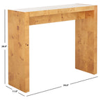 Console en bois de loupe naturel pour 1, 34"L x 11"P x 28"H