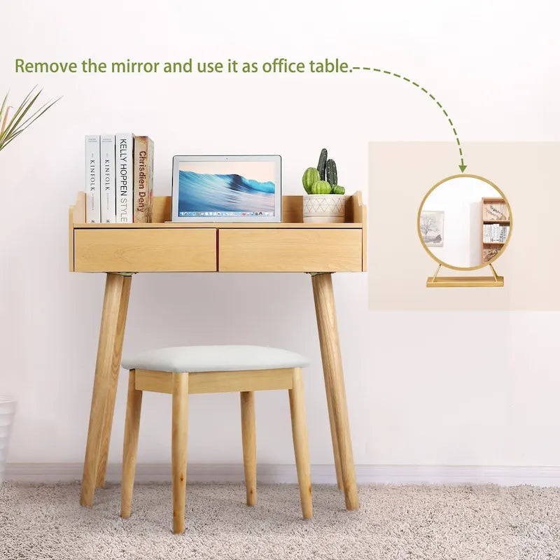 Coiffeuse avec miroir amovible