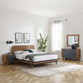 Ensemble de chambre Dylan 4 pièces avec lit, table de chevet, commode, miroir