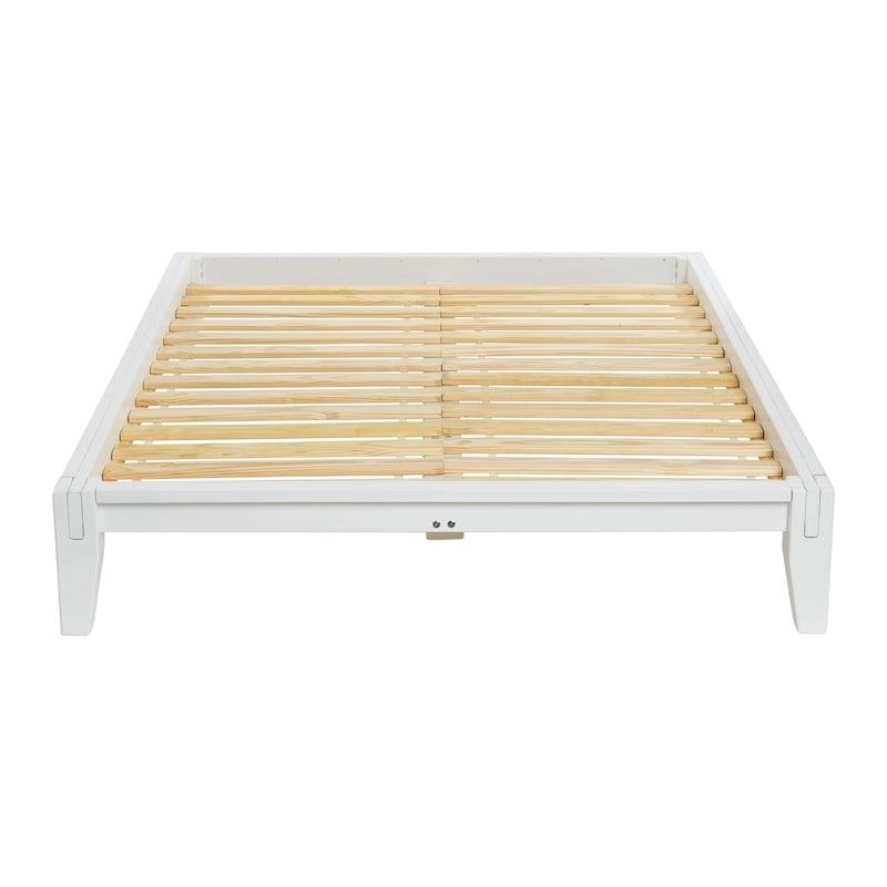 Lit plateforme en bois massif Yume avec assemblages japonais