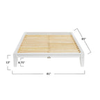 Lit plateforme en bois massif Yume avec assemblages japonais
