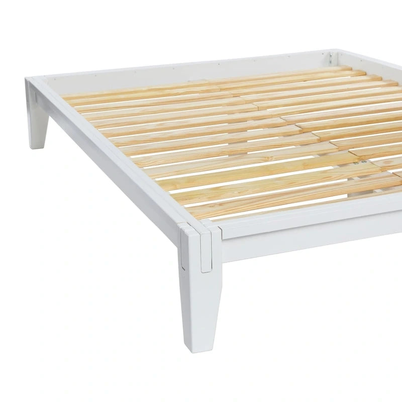 Lit plateforme en bois massif Yume avec assemblages japonais