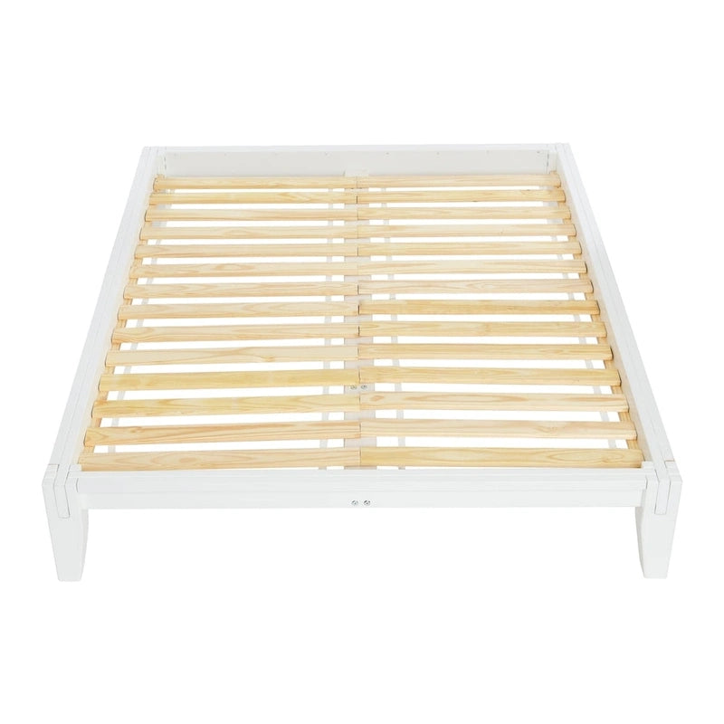 Lit plateforme en bois massif Yume avec assemblages japonais
