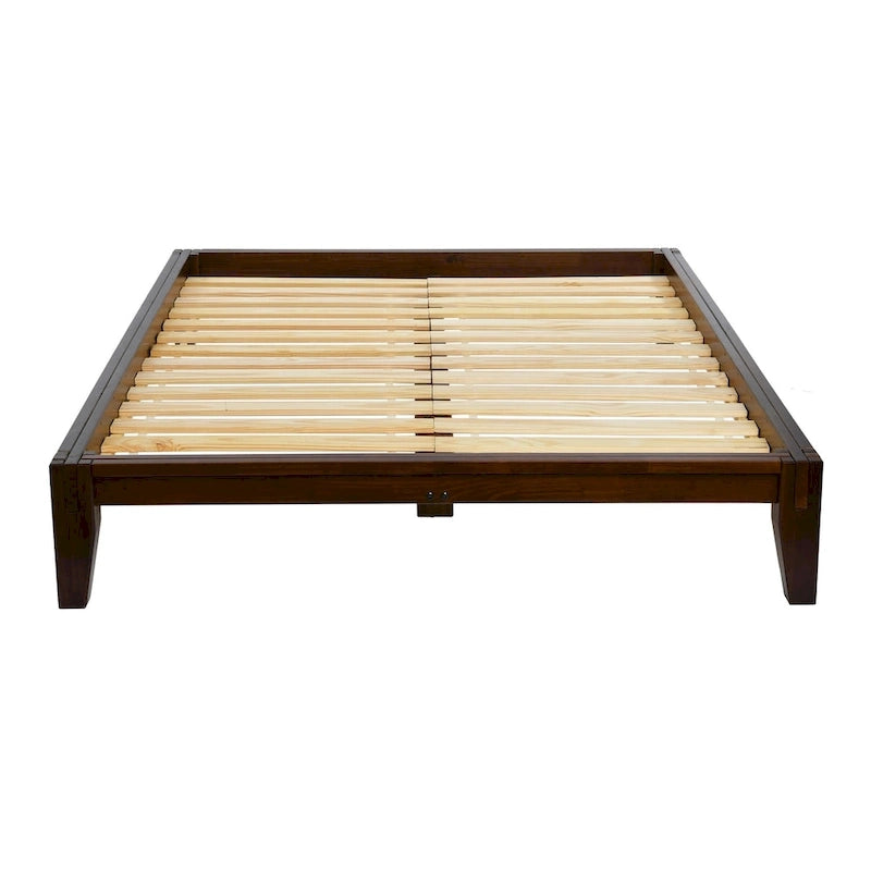 Lit plateforme en bois massif Yume avec assemblages japonais
