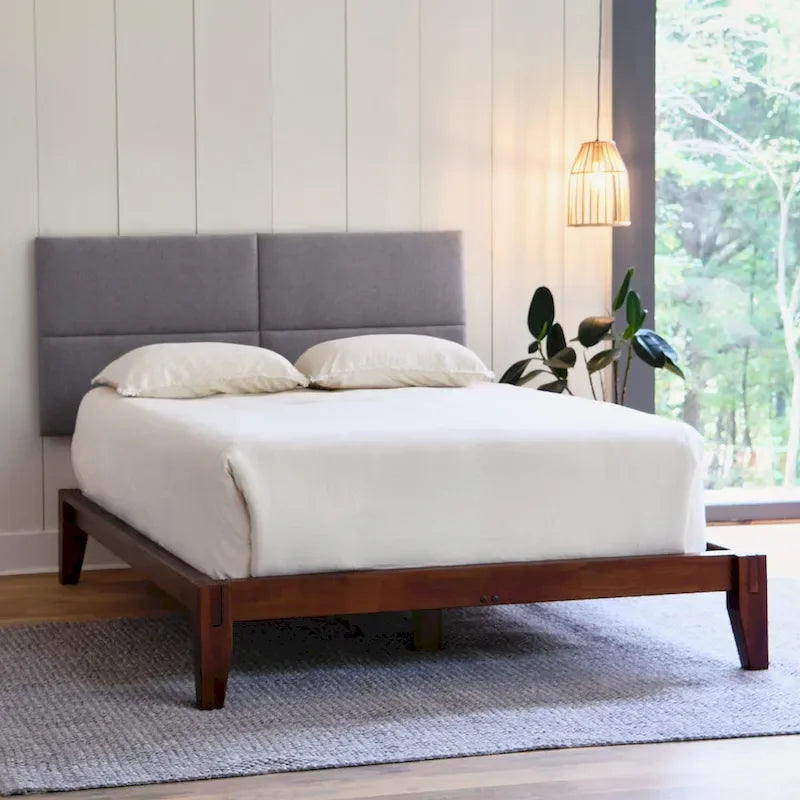 Lit plateforme en bois massif Yume avec assemblages japonais