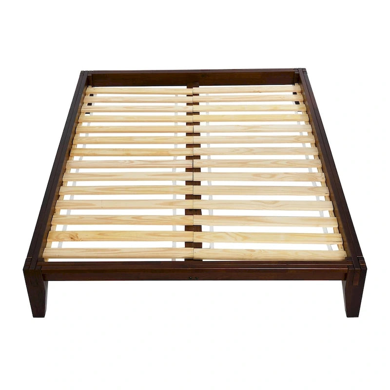 Lit plateforme en bois massif Yume avec assemblages japonais
