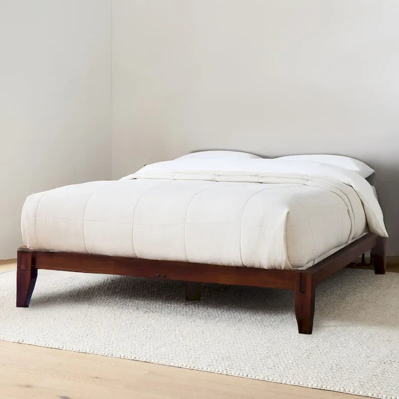 Lit plateforme en bois massif Yume avec assemblages japonais
