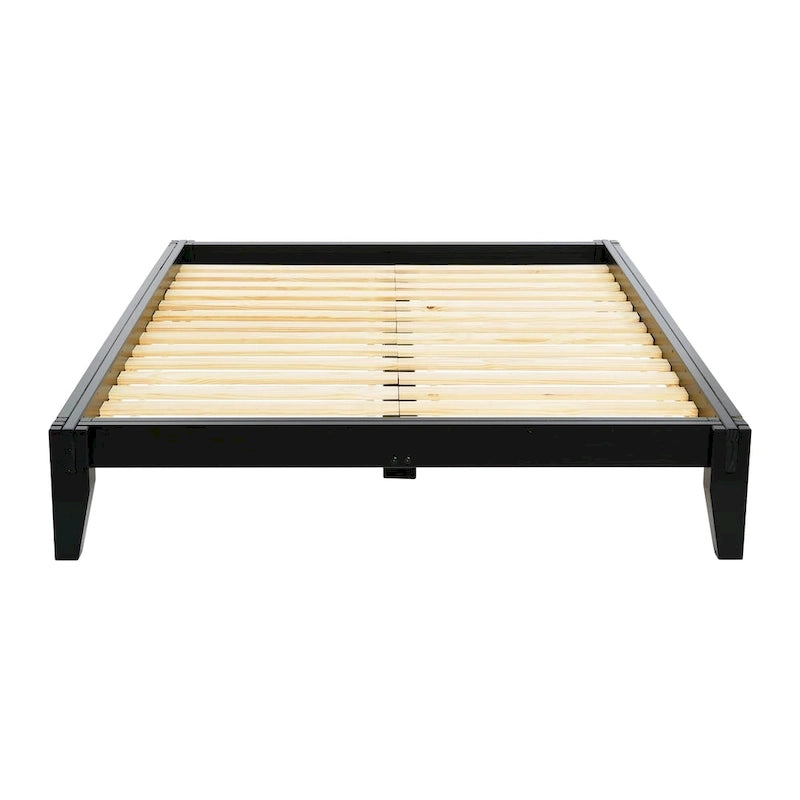 Lit plateforme en bois massif Yume avec assemblages japonais