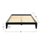 Lit plateforme en bois massif Yume avec assemblages japonais