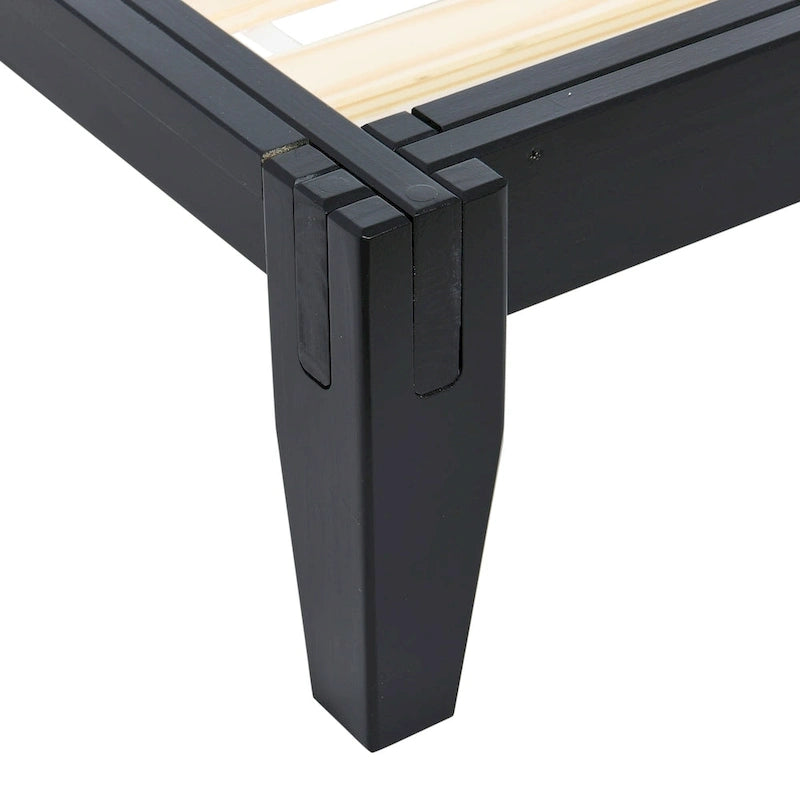 Lit plateforme en bois massif Yume avec assemblages japonais