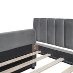 Lit de repos capitonné gris/beige avec 2 tiroirs – Jumeau/Double, 1-2 personnes