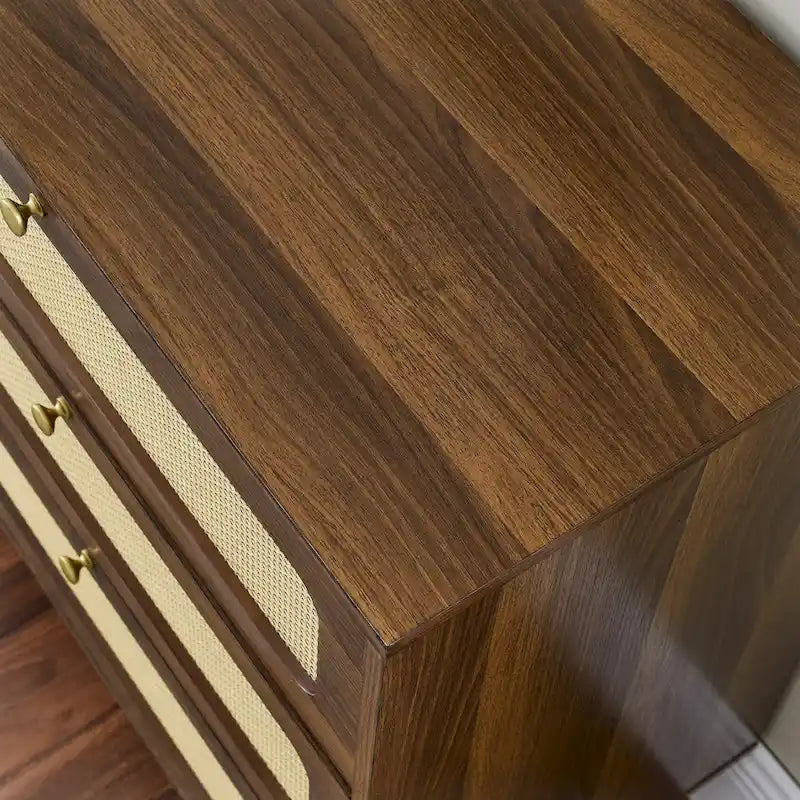commode antique en bois à six tiroirs