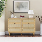 commode antique en bois à six tiroirs