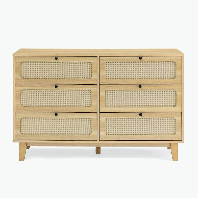 commode antique en bois à six tiroirs