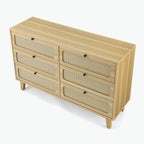 commode antique en bois à six tiroirs