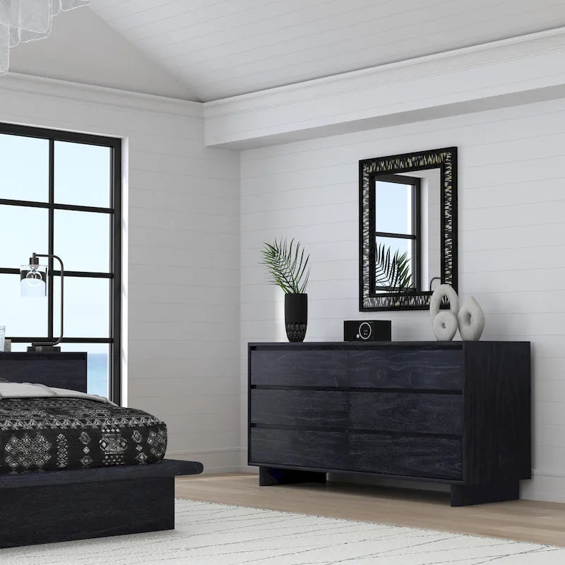 Commode 6 tiroirs en panneau de bois Halmstad