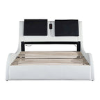Cadre de lit plateforme rembourré en similicuir, King size
